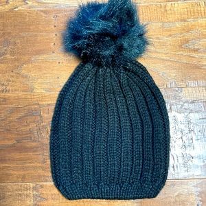 Sonoma Black Hat with Pom Pom
